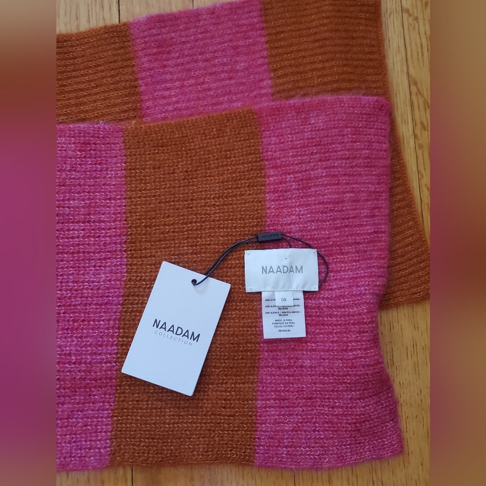 NAADAM Women's Scarf in Pink and Brown